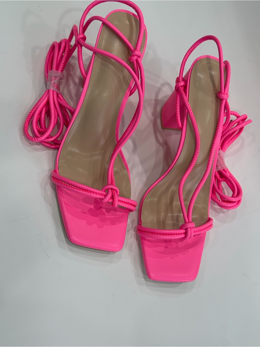 Women’s Strappy Block Heel Sandals in Hot Pink size 10 - Picture 5 of 15